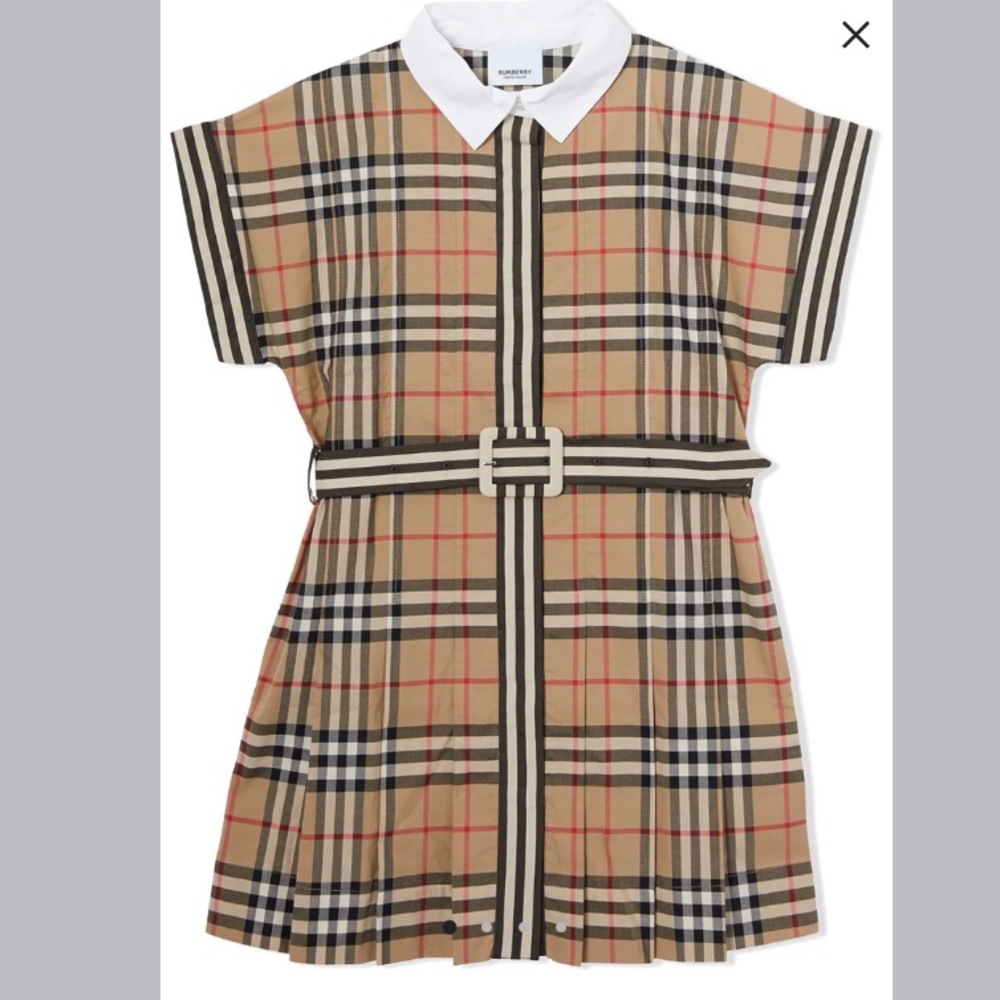Brand new Burberry Kids
check-print short-sleeve dress